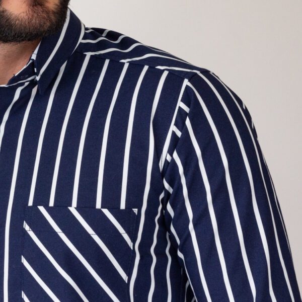 camisa azul estructura l neas verticales marca business casual slim 144158 AZUL 2