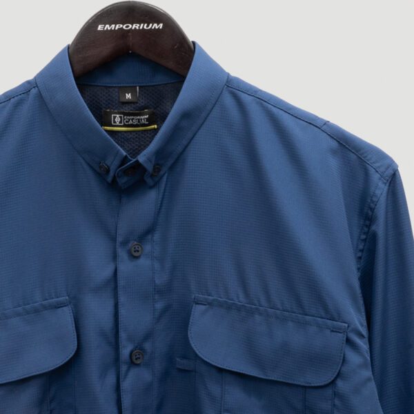 camisa azul estructura labrada marca bcasual cl sico 155022 AZUL 2