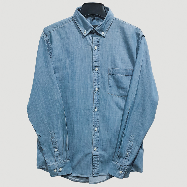 camisa azul estructura labrada marca carven cl sico 147503 CELESTE 1