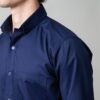 camisa azul estructura oxford liso marca business casual slim 147716 AZUL 2