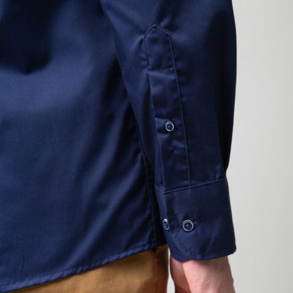camisa azul estructura oxford liso marca business casual slim 147716 AZUL 4