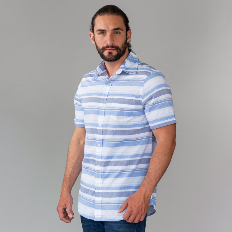 camisa azul estructura plana marca carven cl sico 142853 AZUL MA 1