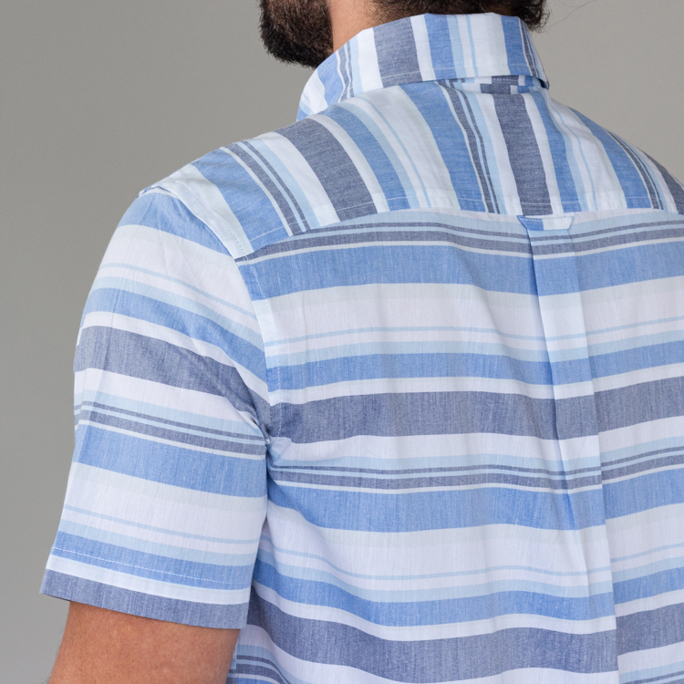camisa azul estructura plana marca carven cl sico 142853 AZUL MA 2