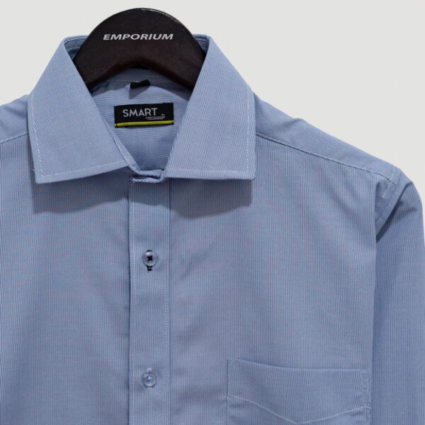 camisa azul estructura plana marca smart slim 141199 AZUL 3