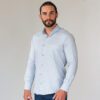 camisa azul estructura puntos marca business casual slim 144154 AZUL 1