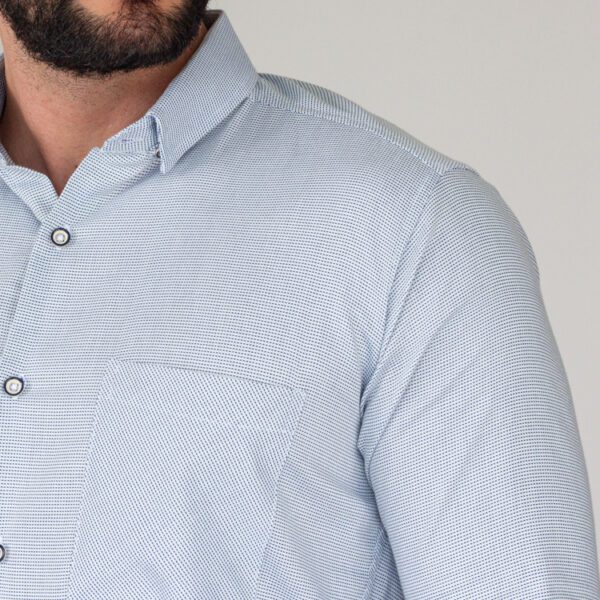 camisa azul estructura puntos marca business casual slim 144154 AZUL 2