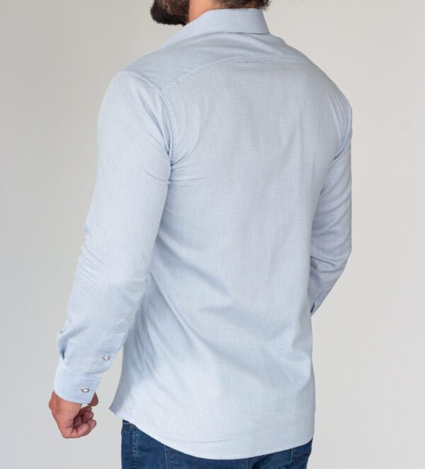 camisa azul estructura puntos marca business casual slim 144154 AZUL 3