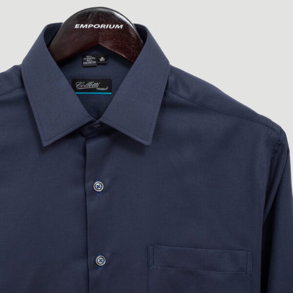camisa azul marino estructura labrada marca colletti cl sico 151137 AZUL MA 2