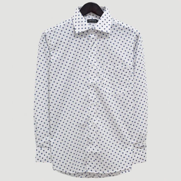 camisa blanca con diseno de treboles marca emporium slim 140483 BLANCO 1