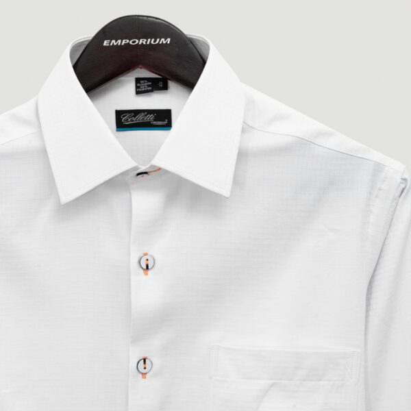 camisa blanca estructura labrada marca colletti cl sico 150974 BLANCO 2