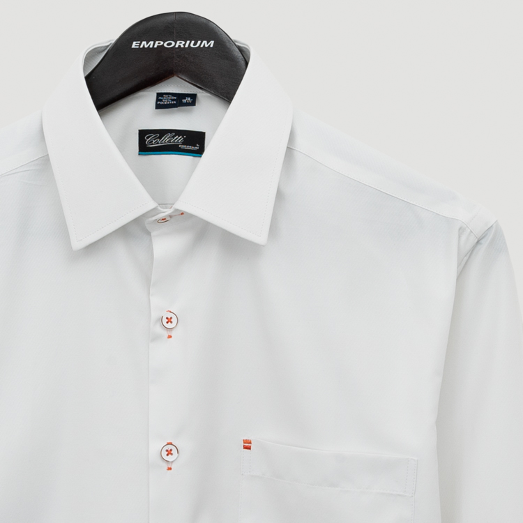 camisa blanca estructura labrada marca colletti cl sico 155449 BLANCO 2