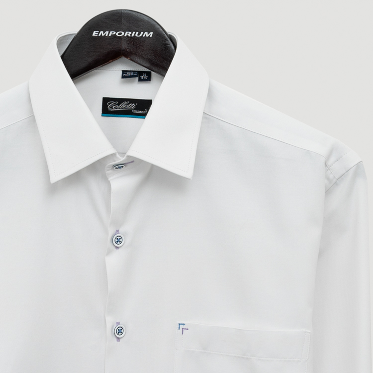 camisa blanca estructura plana marca colletti cl sico 155459 BLANCO 2