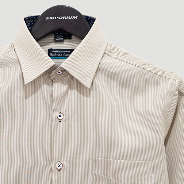 camisa caf diseno de lineas marca business casual cl sico 142086 CAFE 2