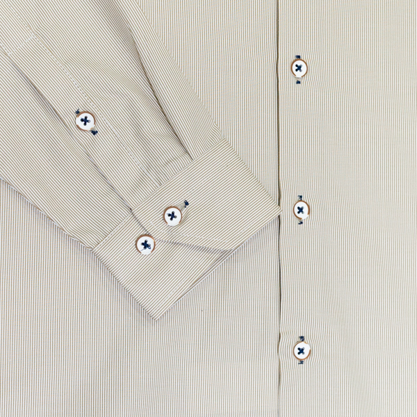 camisa caf diseno de lineas marca business casual cl sico 142086 CAFE 4