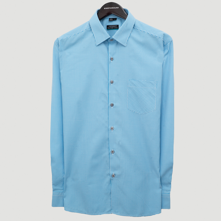 camisa casual celeste estructura plana marca business casual cl sico 155528 CELESTE 1