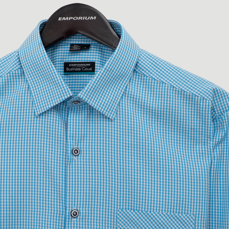 camisa casual celeste estructura plana marca business casual cl sico 155528 CELESTE 2