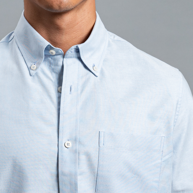 camisa casual celeste estructura plana marca carven slim 161520 CELESTE 2