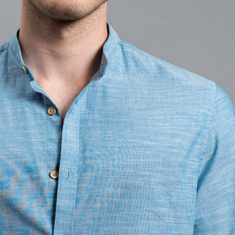 camisa casual celeste estructura plana marca carven slim 161521 CELESTE 2