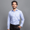 camisa celeste diseno de lineas marca smart slim 152636 CELESTE 1