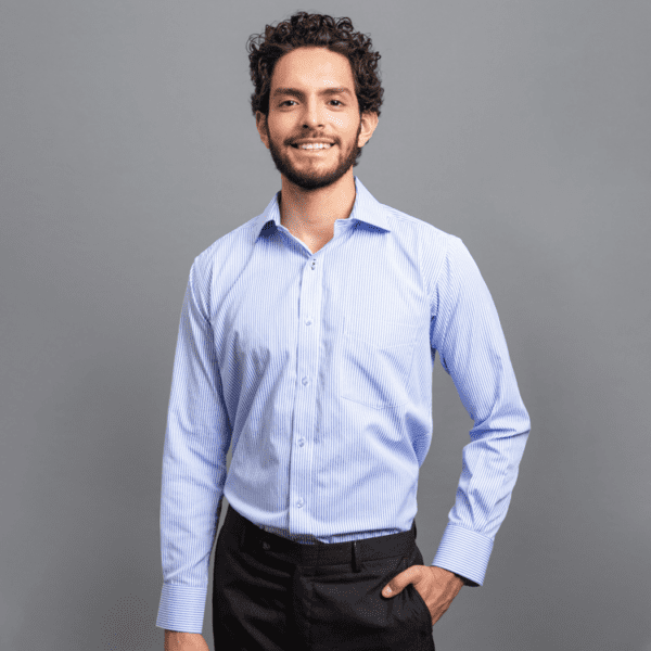 camisa celeste diseno de lineas marca smart slim 152636 CELESTE 1