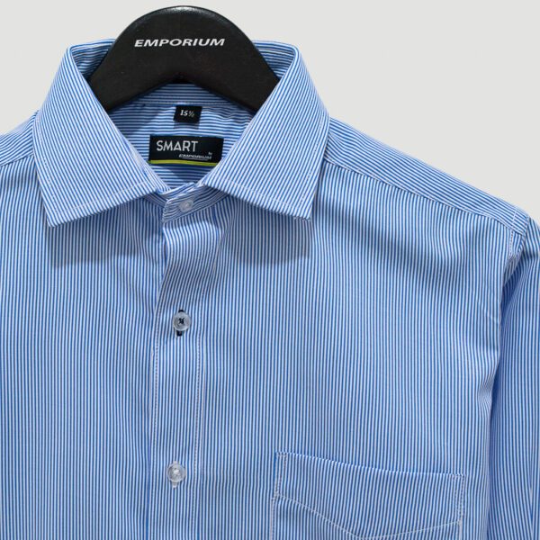 camisa celeste diseno l neas verticales marca smart slim 127720 CELESTE 2