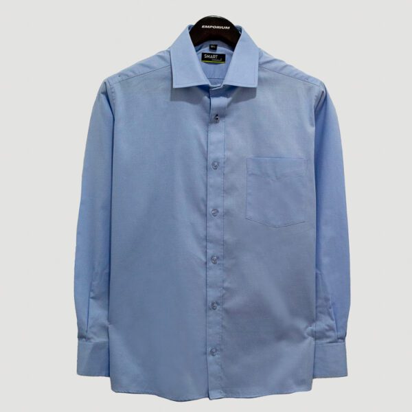 camisa celeste diseno plano con lineas marca smart slim 138591 CELESTE 1