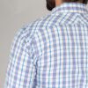 camisa celeste estructura cuadros marca business casual slim 144142 CELESTE 4