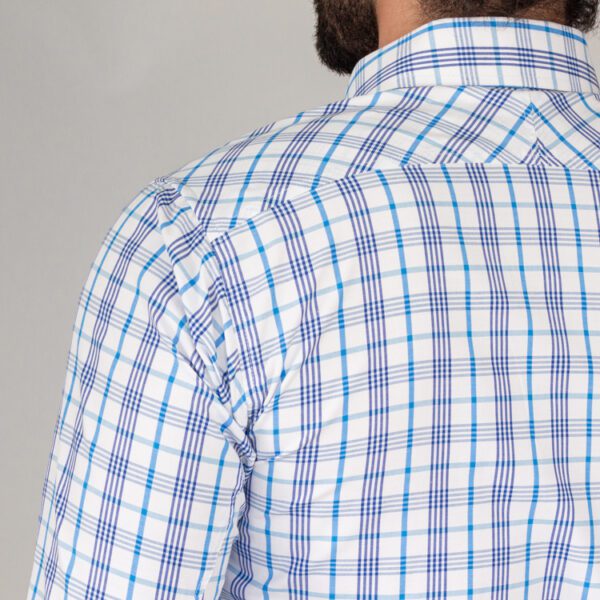 camisa celeste estructura cuadros marca business casual slim 144142 CELESTE 4