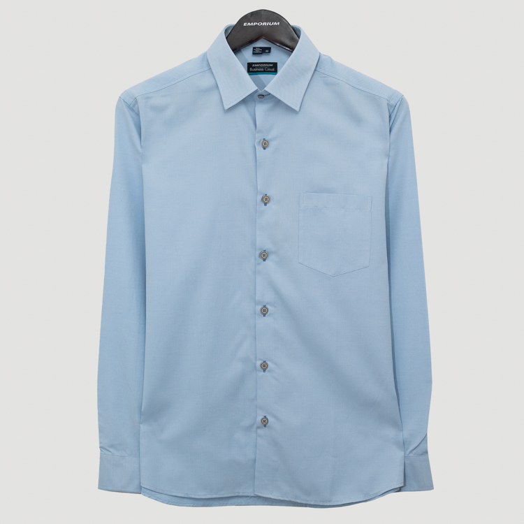 camisa celeste estructura labrada marca business casual cl sico 155466 CELESTE 1