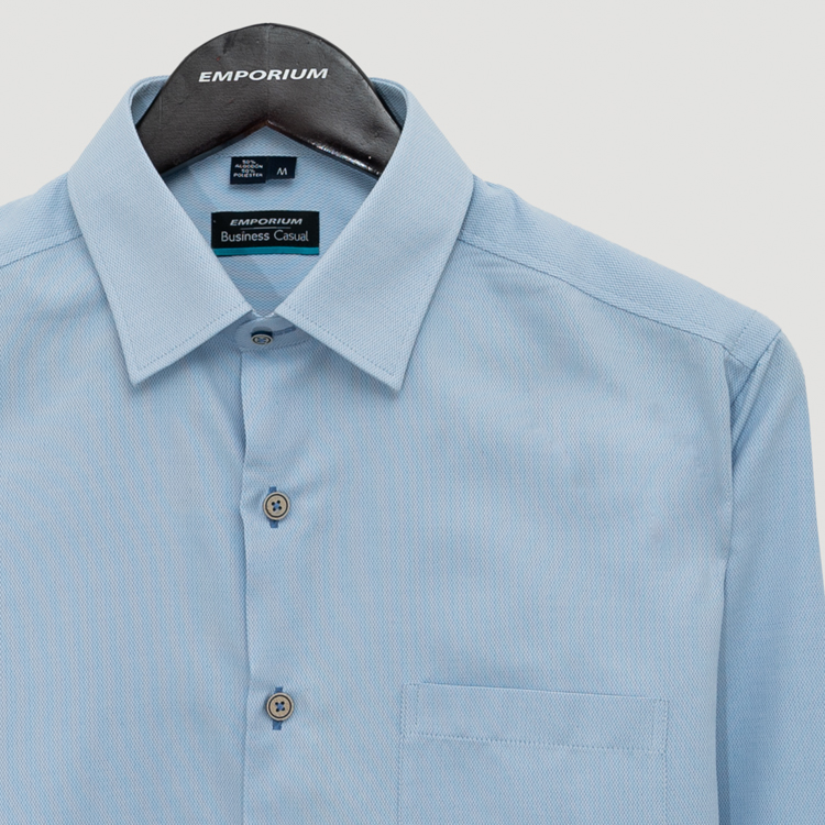 camisa celeste estructura labrada marca business casual cl sico 155466 CELESTE 2