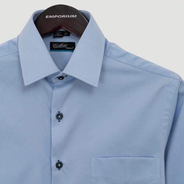 camisa celeste estructura labrada marca colletti cl sico 148763 261046 2