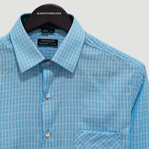 camisa celeste estructura plana marca business casual cl sico 146301 CELESTE 3
