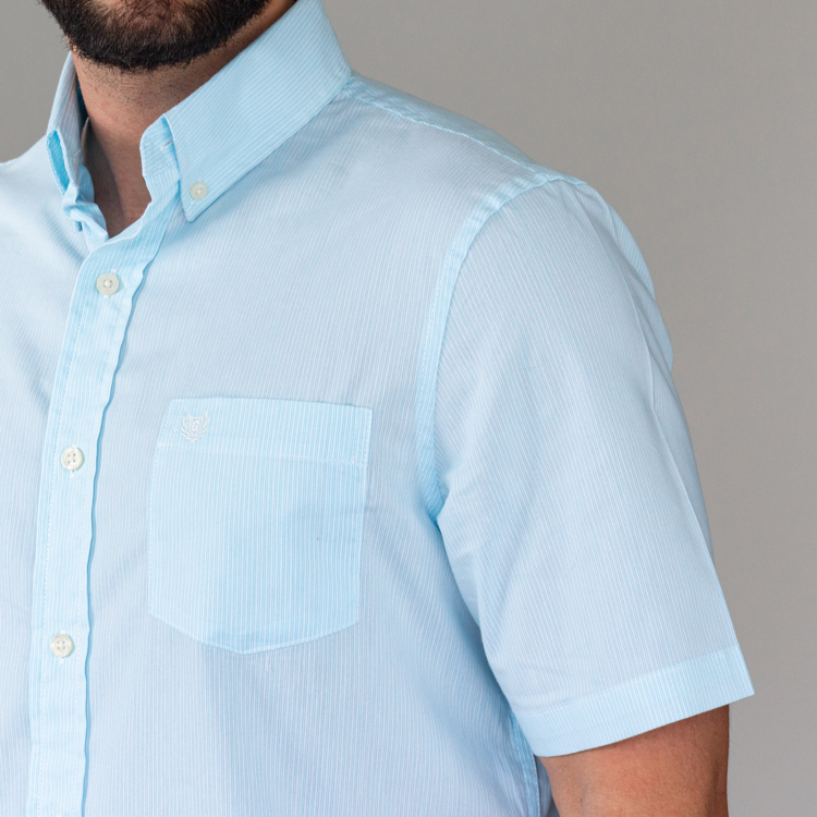camisa celeste estructura plana marca carven cl sico 142858 CELESTE 3
