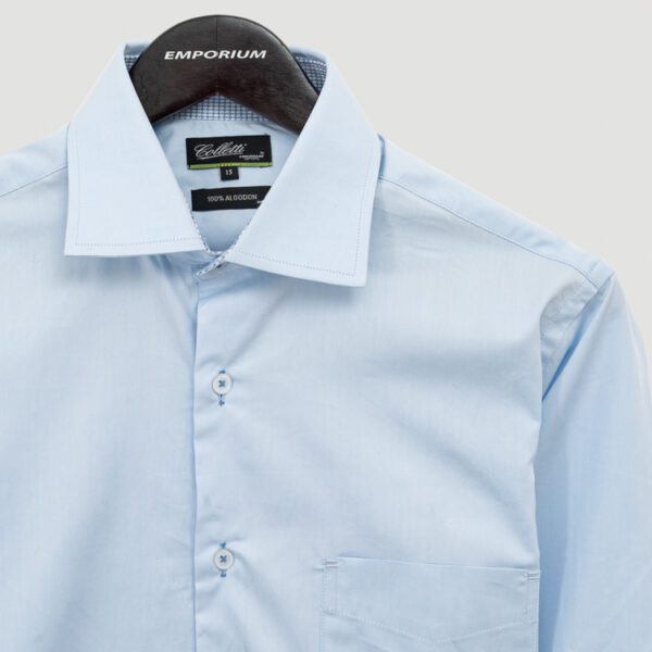 camisa celeste estructura plana marca colletti slim 152466 CELESTE 2