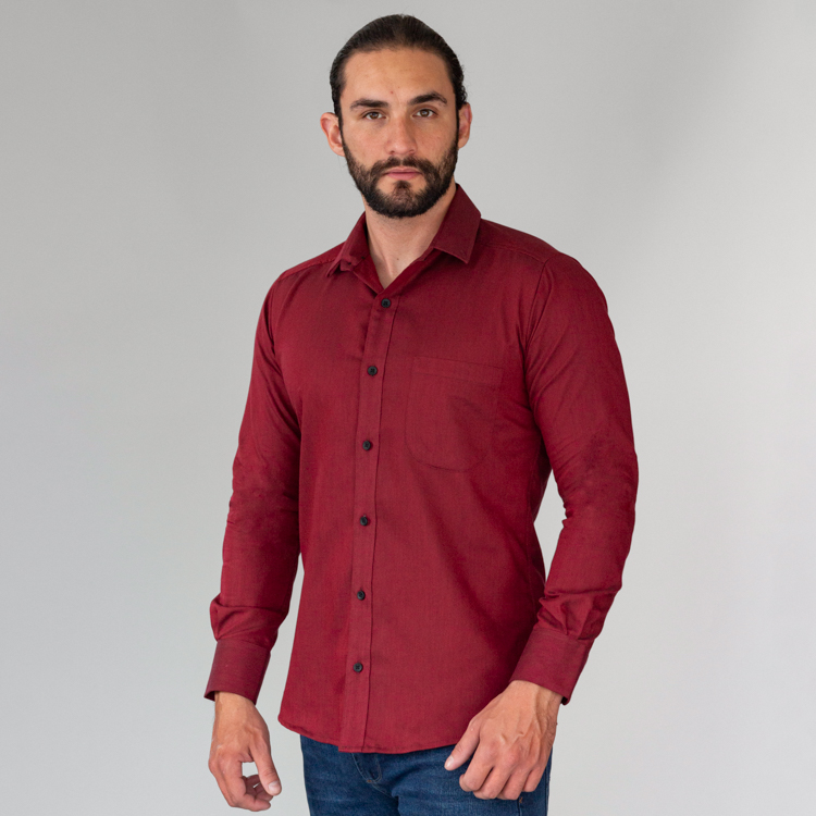 camisa corinto estructura plana lisa marca business casual slim 144162 216848 1