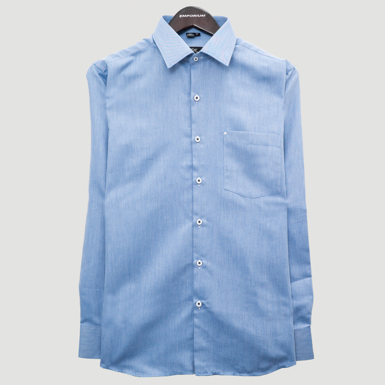 camisa formal azul estructura labrada marca colletti cl sico 160863 374107 1