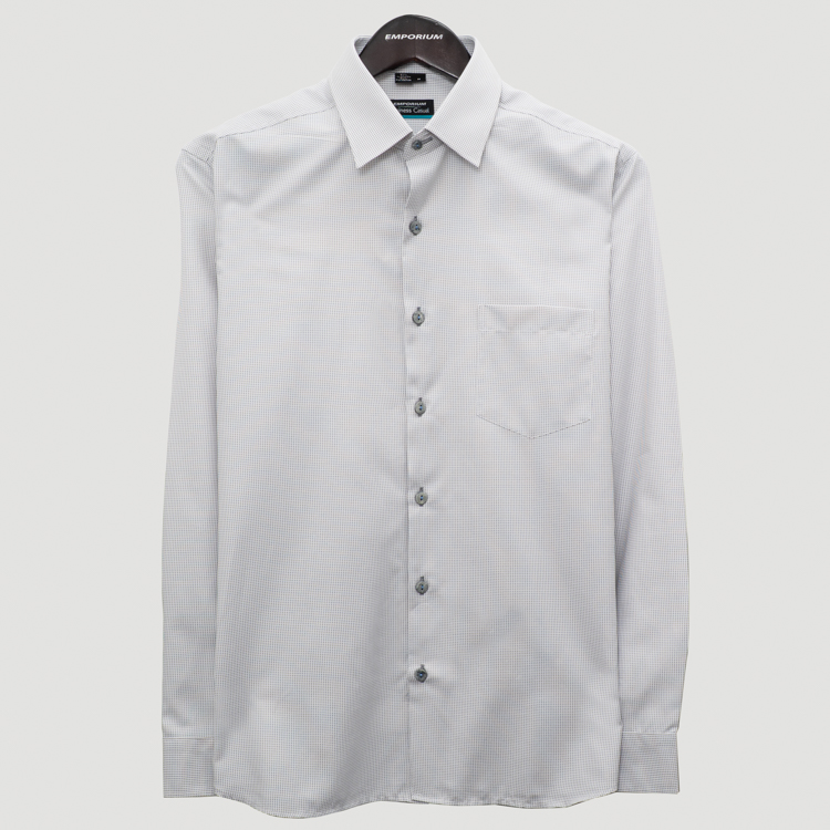 camisa formal gris estructura labrada marca business casual cl sico 160893 374105 1