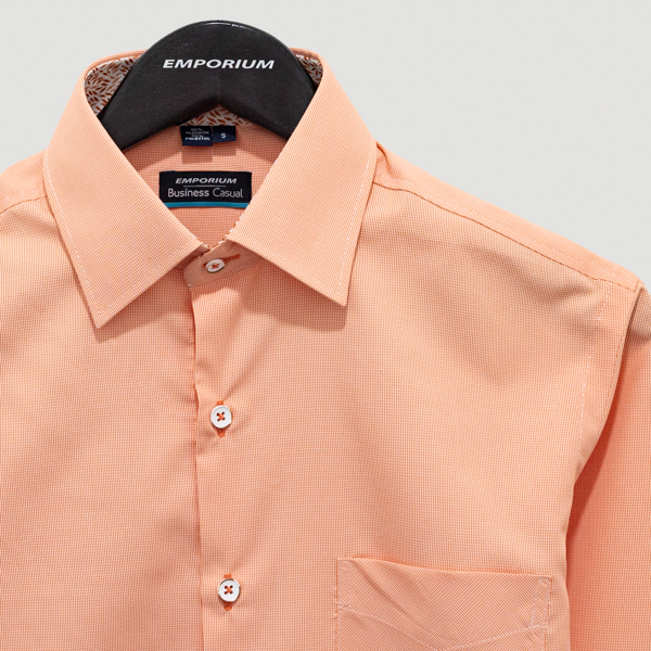 camisa naranja estructura labrada marca business casual cl sico 142070 NARANJA 3