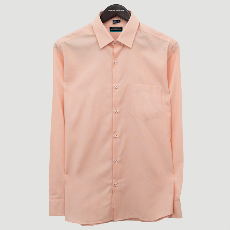 camisa naranja estructura labrada marca business casual cl sico 155470 NARANJA 1