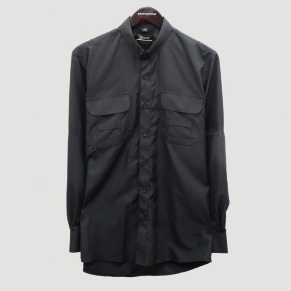camisa negra estructura labrada marca bcasual cl sico 155026 NEGRO 1