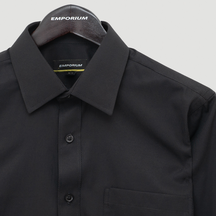 camisa negro estructura plana marca emporium slim 154944 NEGRO 2