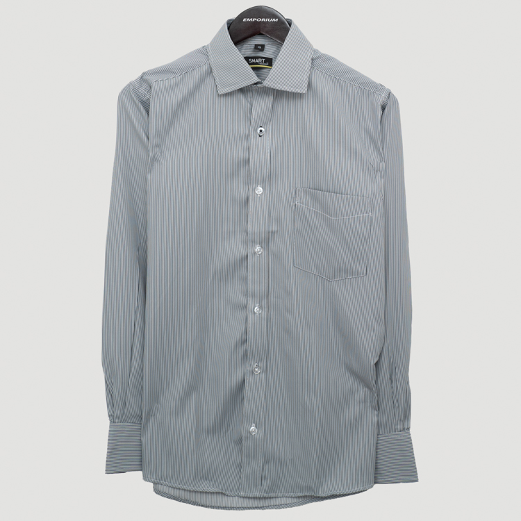 camisa negro estructura rayada marca smart slim 152656 NEGRO 1
