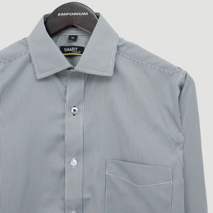 camisa negro estructura rayada marca smart slim 152656 NEGRO 2