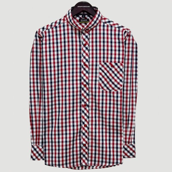 camisa roja estructura plana marca business casual slim 141389 225781 1