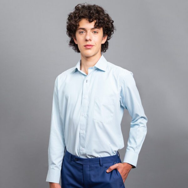 camisa turquesa diseno de lineas marca smart slim 152600 TURQUESA 1
