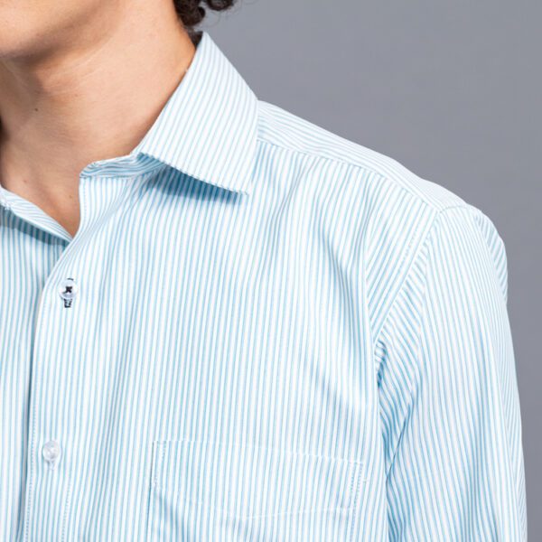 camisa turquesa diseno de lineas marca smart slim 152600 TURQUESA 2
