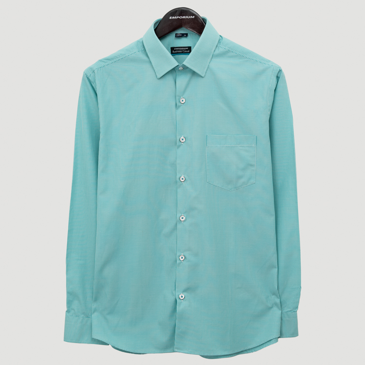 camisa verde estructura labrada marca business casual cl sico 155474 VERDE 1