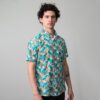 camisa verde estructura palmeras marca business casual slim 147704 VERDE 1