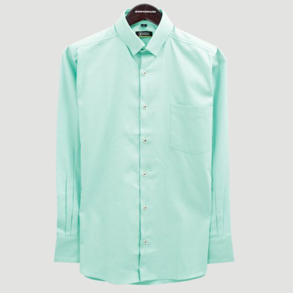 camisa verde estructura plana marca bcasual slim 138524 VERDE 1