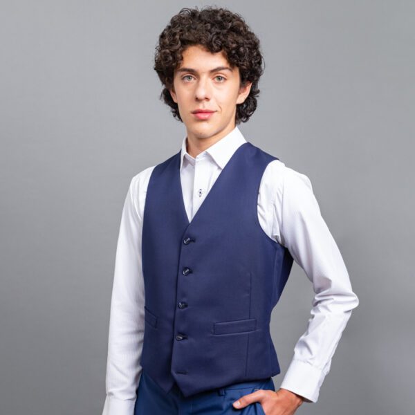 chaleco reversible negro y azul estructura labrada marca emporium slim 152733 NEGAZUL 1